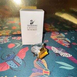 Swarovski Crystal Memories Tiny Piano with Gold Accents about 1in by 1in